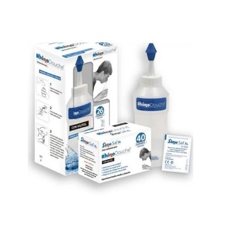 RHINODOUCHE PACK IRRIGADOR NASAL + SINUSAL XL 500 ML + 26 SOBRES MEZCLA DE SALES 5 G