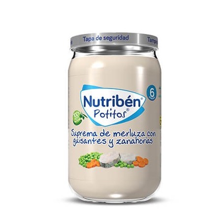 NUTRIBEN SUPREMA DE MERLUZA CON GUISANTES ZANAHORIAS POTITO 235 G